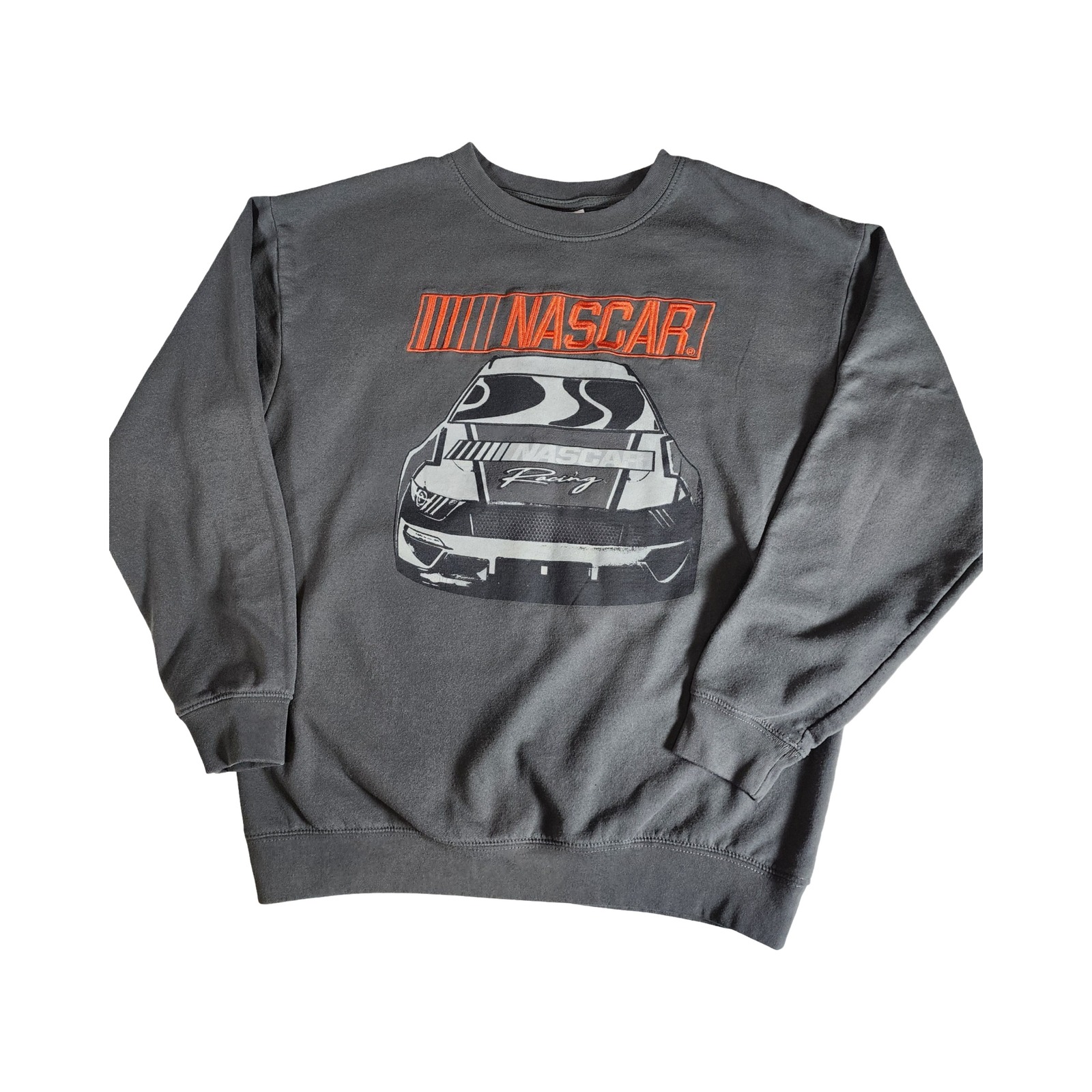 Nascar Racing Daytona 500 Sweatshirt Charcoal Gray Embroidered Graphic Mens M